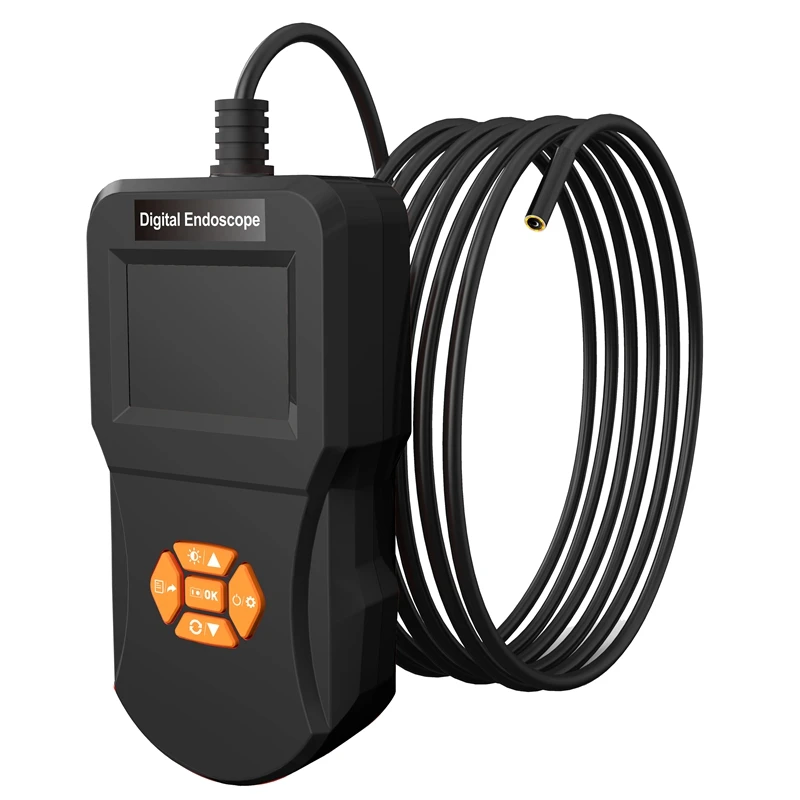 2,4 дюймов промышленный эндоскоп 8 мм камера 1080P Инспекционная камера для автоматического ремонта инструмент жесткая трубка ручной автомобильный эндоскоп - Цвет: Black