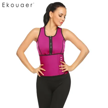 

Ekouaer Neoprene Sauna Vest Body Shaper Slimming Waist Trainer Shaper Fashion Workout Shapewear Adjustable Sweat Belt Corset