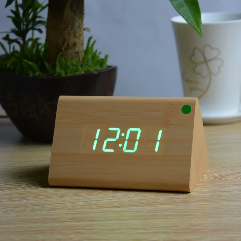  FiBiSonic Factory Modern Thermometer Desk Clocks LED Digital clock Alarm ClockSound Control Mini LE