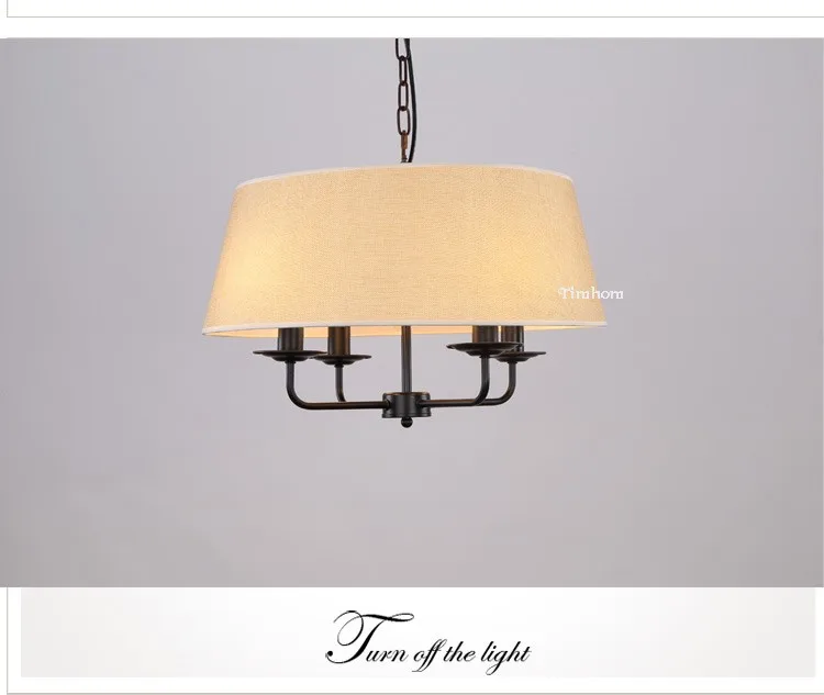Современный светильник для гостиной, прихожей, лестницы, люстры, черный, железный, Белый/Льняной материал, абажур, Подвесная лампа E14 110-240 В