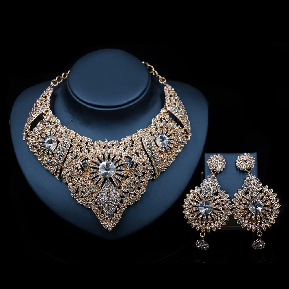 

LAN PALACE wedding necklace for women jewelry bridal necklace and earrings austrian necklace african jewelry set free shipping