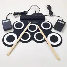 Professional 7 Pads Portable Digital USB Roll up Foldable Silicone Electronic font b Drum b font