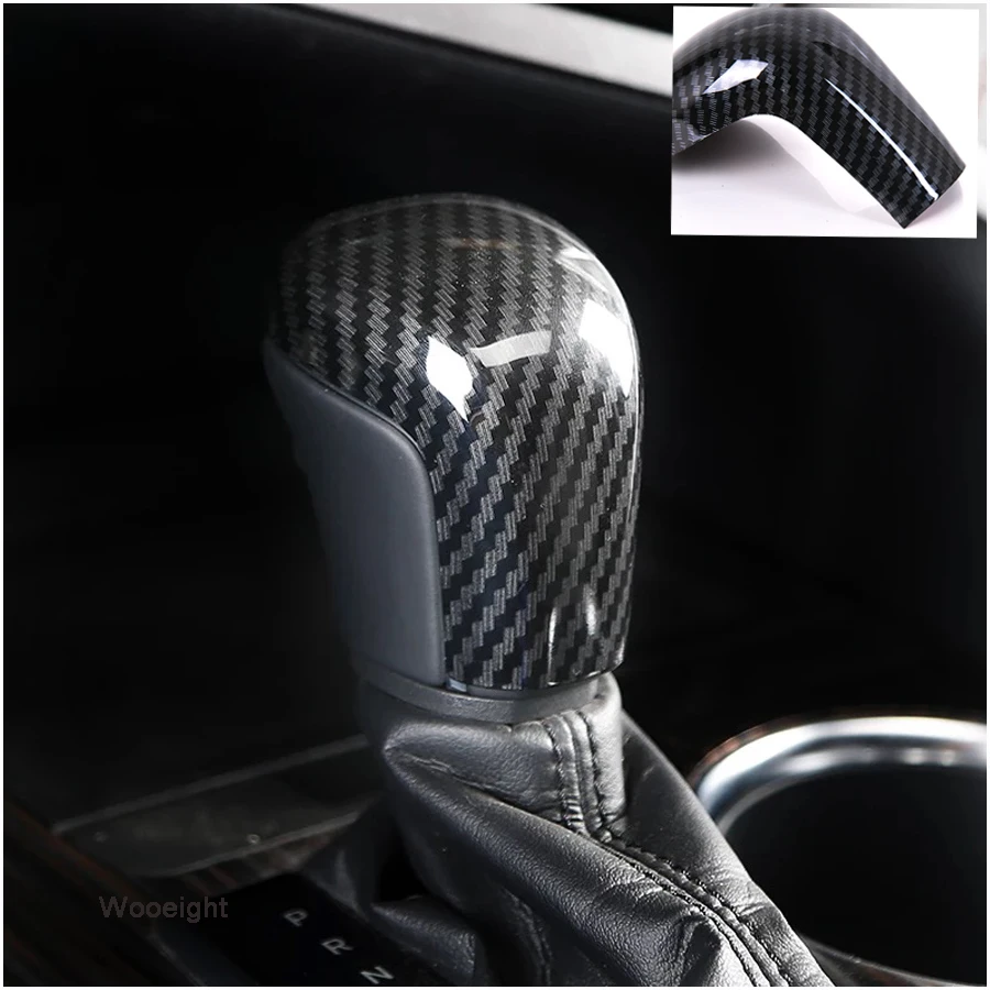 Car Accessories Universal Manual ABS Carbon Fiber Style Interior Gear Head Shift Knob Switching Cover For Toyota Camry 2018 (1)