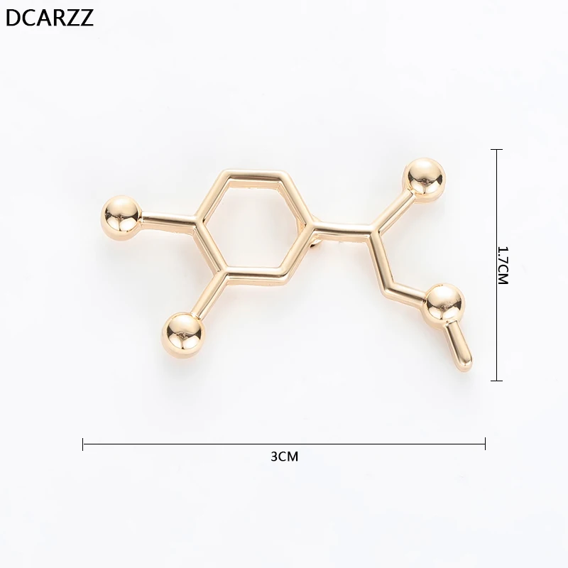 DCARZZ булавка с молекулой адреналина, медицинская биология, золотые, серебряные шпильки, Металлические Модные ювелирные изделия, красивые броши на булавке, женский подарок