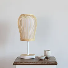 Современная Минималистичная бамбуковая настольная лампа деревянного цвета. Креативная прикроватная прохода настольная лампа для чтения огни Горячая художественное украшение