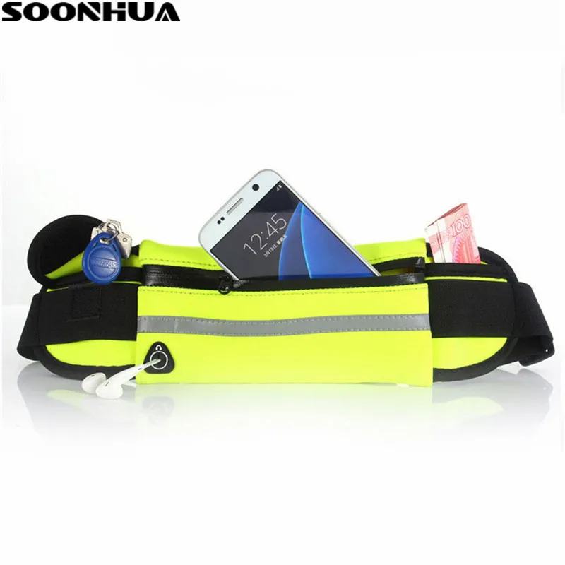 

SOONHUA Outdoor Running Waist Bag Casual Waterproof Mobile Phone Pouch Belt Belly Package Portable Money Phone Belt Bag 5 Colors