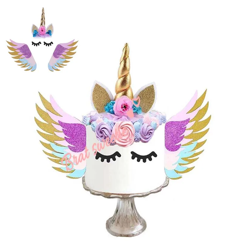 

Unicorn Party Cake Topper Kids Happy Birthday Party Decoration Supplies Baby Shower Unicornio Cupcake Decorating Tools