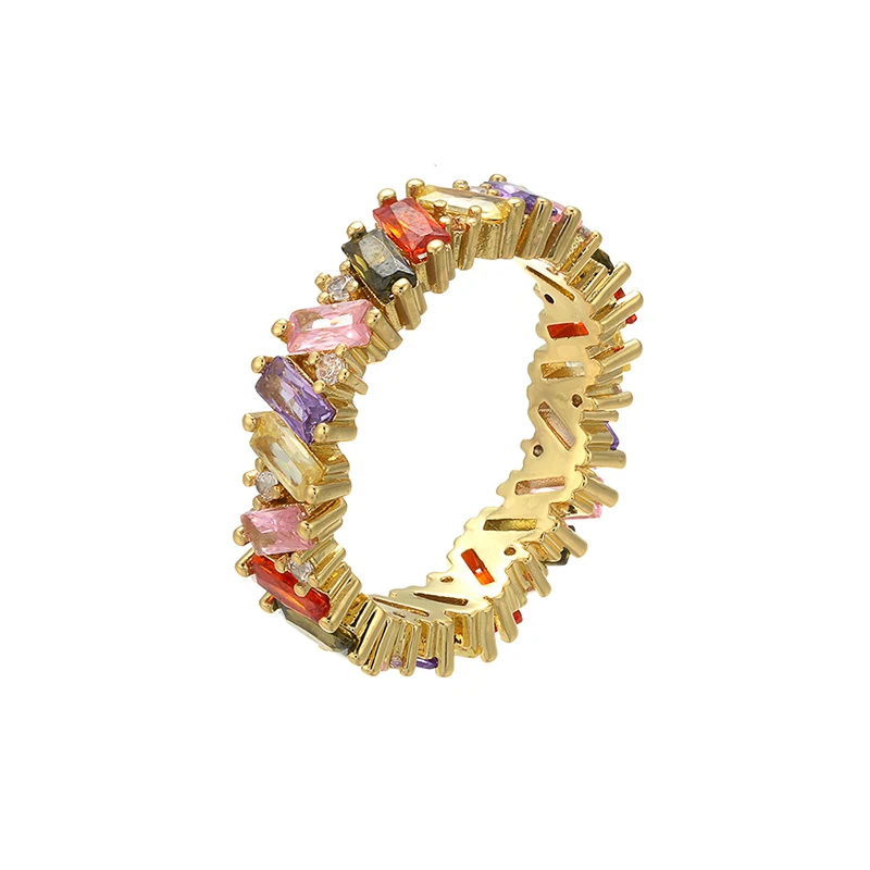ZHUKOU 5x23 мм женское кольцо для помолвки ручной работы радужные трапециевидные кольца для женщин модные аксессуары для пальцев обручальное кольцо VJ8