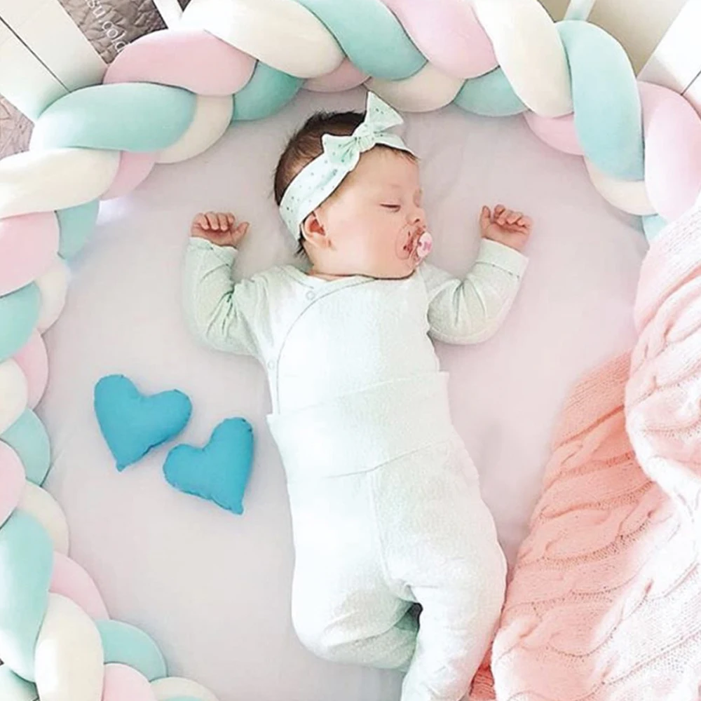 

Baby Bed Bumper Nodic Knot For Newborn Baby Bumper Long Knotted Braid Pillow Baby Room Decor Crib Protector Cot Bumper Braid