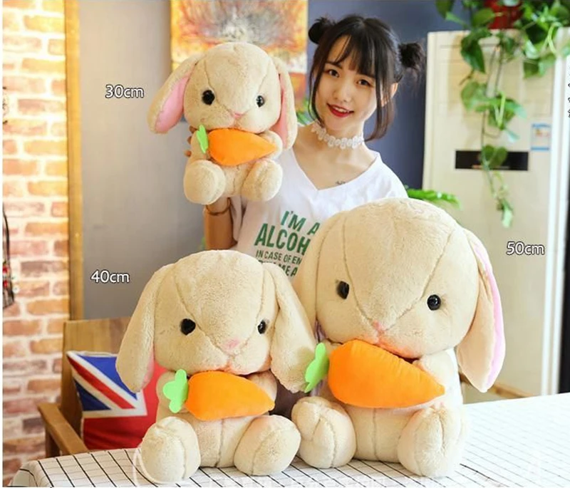 Dorimytrader lovely soft cartoon carrot rabbit plush toy stuffed I LOVE YOU bunny doll pillow gift for girls decoration 20inch 50cm DY61918 (10)