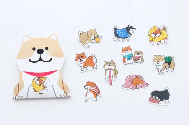 Aufkleber Sticker Akita Shiba Husky Cartoon Scrapbook Für Tagebuch Neu Geschenk