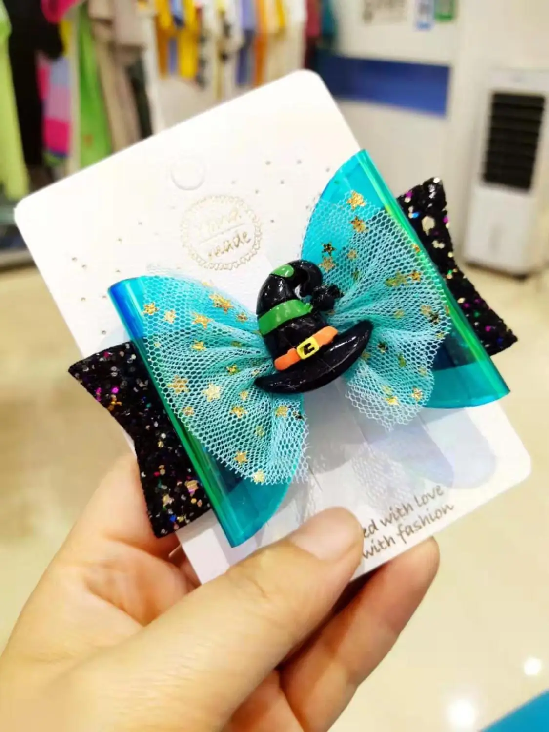 

Thumbelina Halloween Party Bows Hairgrip Glitter Hair Bows with Clip Dance Party Bow Hair Clip Girls Hairpins Hair Accessories