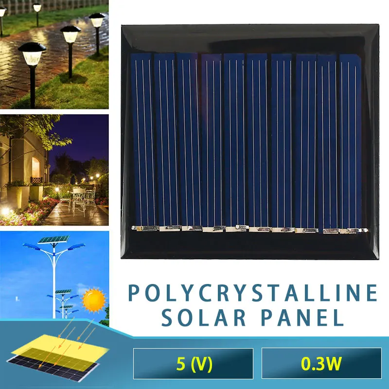 

Polysilicon 5V 0.3W Mini DIY Solar Panel Silicon Power Travel Nano Charging Phone Charger Module 5V 0.3W Solar Panel Small