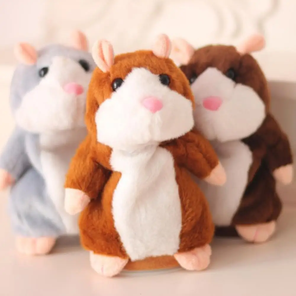 

Kids Children Interactive Toy Stuffed Sound Repeated Talk Walk Nod Hamster Doll
