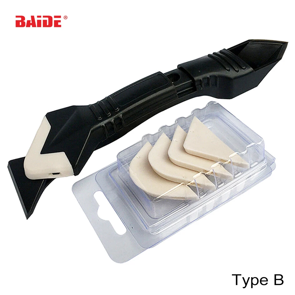 Silicone Scraper Caulking Grouting Tool Sealant Finishing Cleaning Kit
