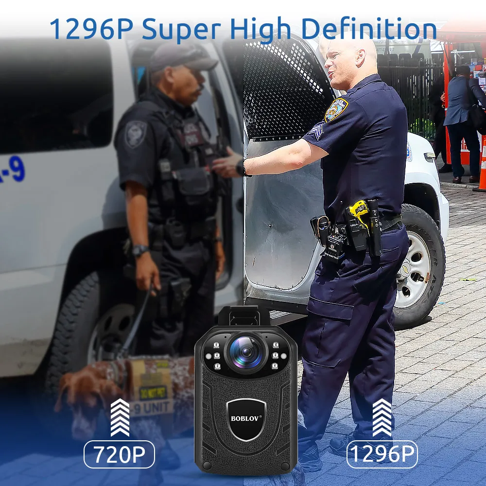 BOBLOV KJ21 Переносная Камера HD 1296P DVR видео камера безопасности ИК ночного видения носимые мини видеокамеры полицейская камера