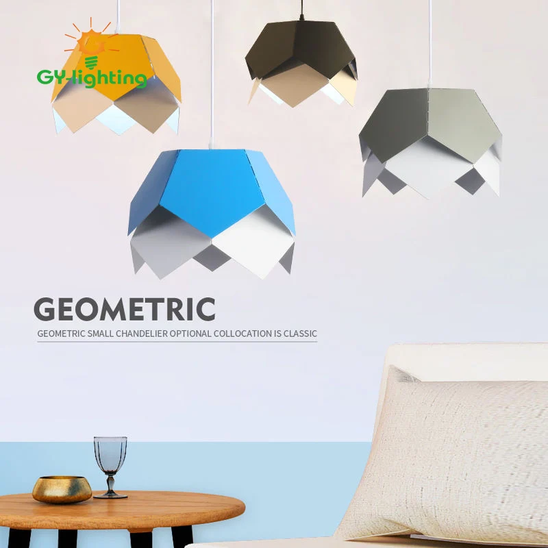 

New Geometric Art Decor Modern Matel Pendant Lamp hanging Light Home Children Room Light Led Pendant For Restaurant Bar