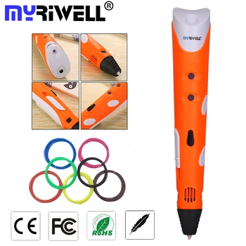 myriwell 1.75mm ABS/PLA DIY Smart 3D Printing Pen Drawing Printer With Free Filament