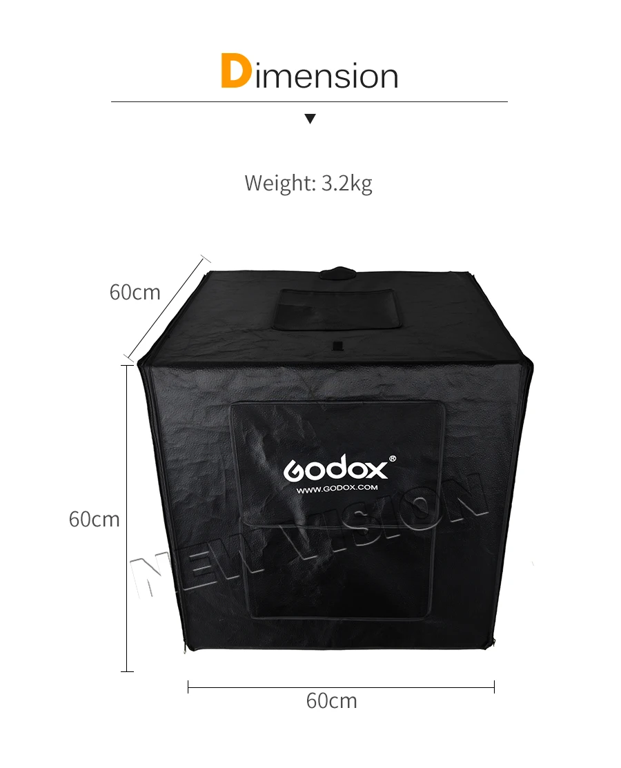 Godox LSD60 60*60 см светодиодный фотостудия палатка портативный светильник для съемки софтбокс с портативной сумкой для съемки небольших предметов