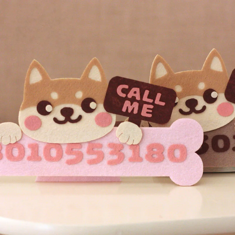 

Shiba Car Temporary License Plate Felt Animals Craft Kits Handmade Sewing DIY Package Phone Number Card For Restaurant Office
