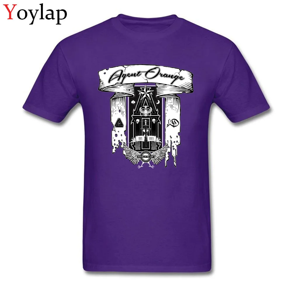 Prevalent Leisure Tops Shirt O-Neck Summer Fall 100% Cotton Fabric Short Sleeve T-Shirt for Adult Tarot Print Sweatshirts purple