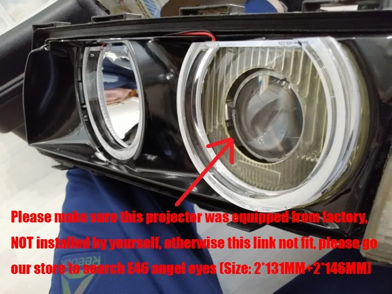 1 компл.(4*131 мм) DTM Стиль Кристалл светодиодный ангельские глазки Halo Кольца для BMW E36 E38 E46 Проектор с адаптивной ксеноновой HID фары