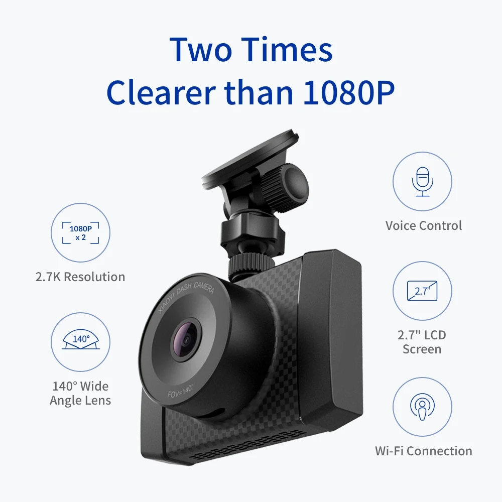 YI Ultra Camera With 16G Card Dash 2.7K Resolution A17 A7 Dual Core Chip Voice Control light sensor