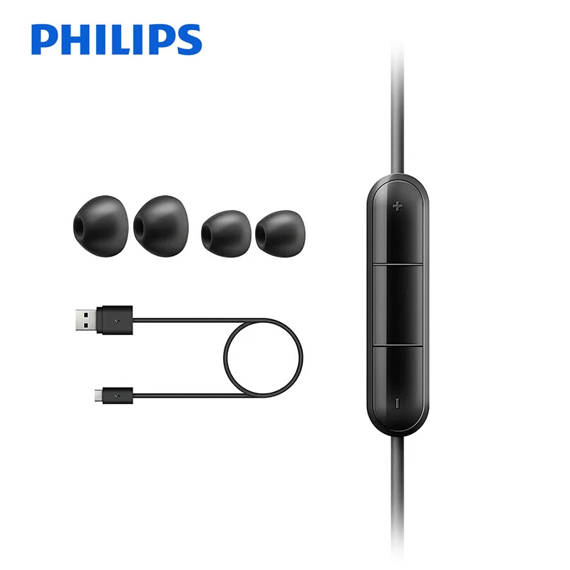 Philips SHB4305 бас+ Bluetooth 4,1 нашейные Беспроводные Наушники С Подавлением Шума Функция с микрофоном официальное подтверждение