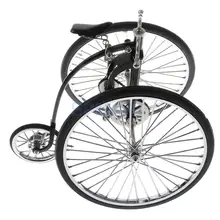 MagiDeal 1:10 Миниатюрный литой трехколесный велосипед с реальным тормозом модель Реплика велосипед игрушка для детей дети взрослые орнамент