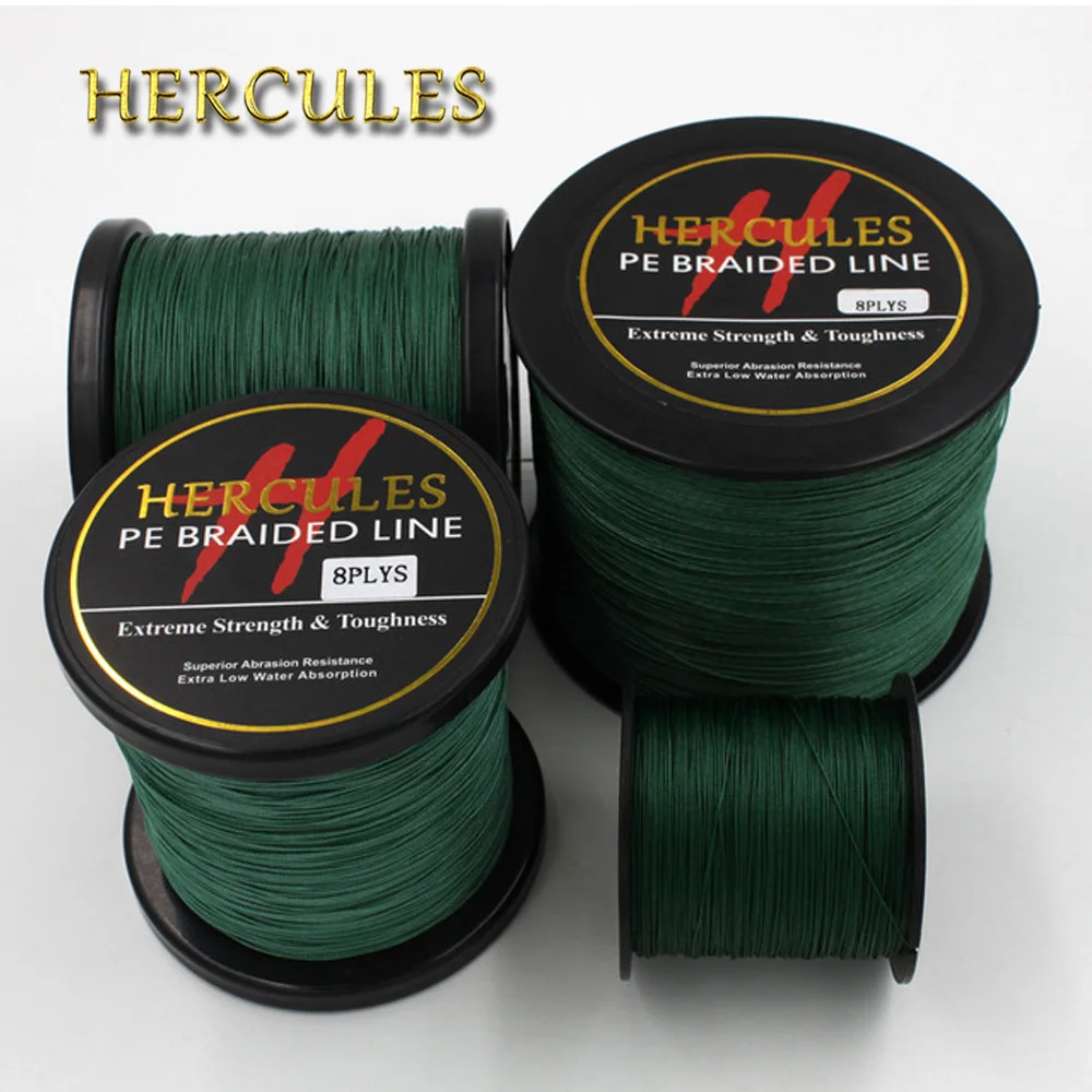 

Hercules Super Strong Green Braid Fishing Line 8 Strands 100M 300M 500M 1000M 1500M 2000M Sea Saltwater Fishing Cord Super Power