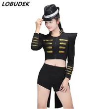 Смокинг ласточкин хвост пальто срезанные хвосты фрак длинное платье наряд для ночного клуба или бара певица DJ женский сексуальный певец танцор звезда