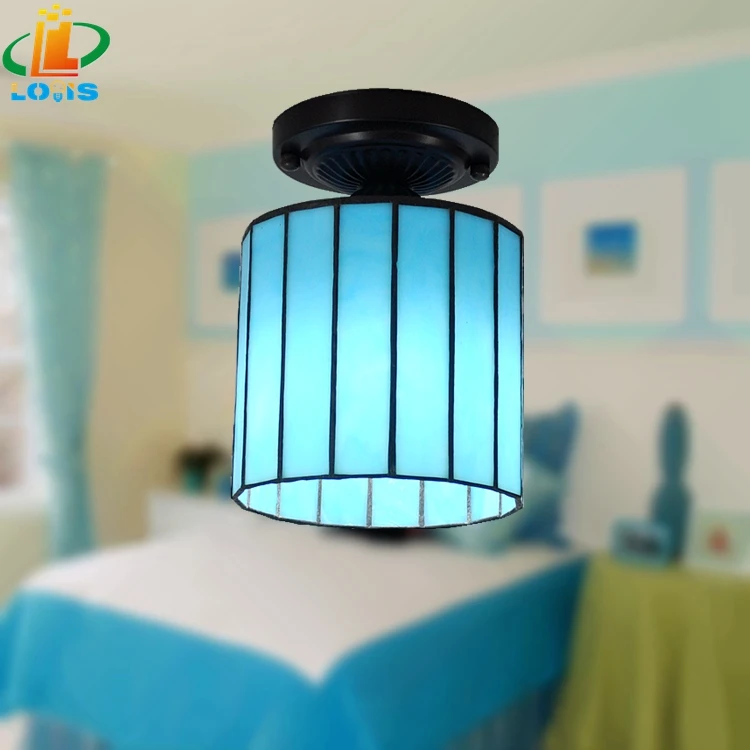 Tubo de Vidro Luzes de Teto Sala de Estar Luzes de Iluminação do Corredor de Entrada Tiffany Estilo Amarelo Corredor Varanda Antigo 10 High Quality Luzes e Iluminação
