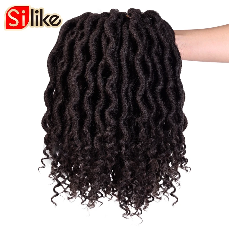 Silike 12” Goddess Faux Locs Curly Ends Crochet Braids 12 Strand/Pack Short Kanekalon Synthetic Hair Extensions For Black Women