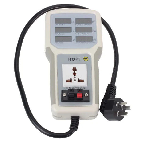 

HP9800 85-265V 20A LED Multifunction Electric Hand Held Power Meter Power Socket Tester with 3 Lamp-socket