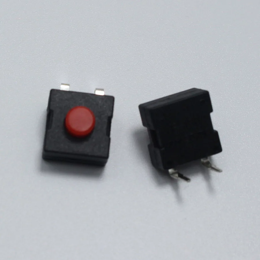 50 шт. 1A 30 в красный вкл красный нажимная мини-кнопка переключатель изогнутый 2Pin DC мощность электрический факел управление переключатель