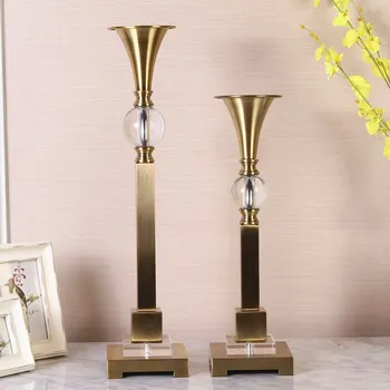 

European modern minimalist American Wedding candlelight dinner table glass crystal candlestick ornaments crafts