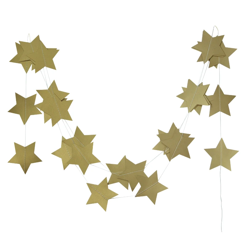 

4m Five-pointed Stars Shaped Garlands Festival Birthday Party Decoration Ceiling Background Celebrate Paper Supplies for Party