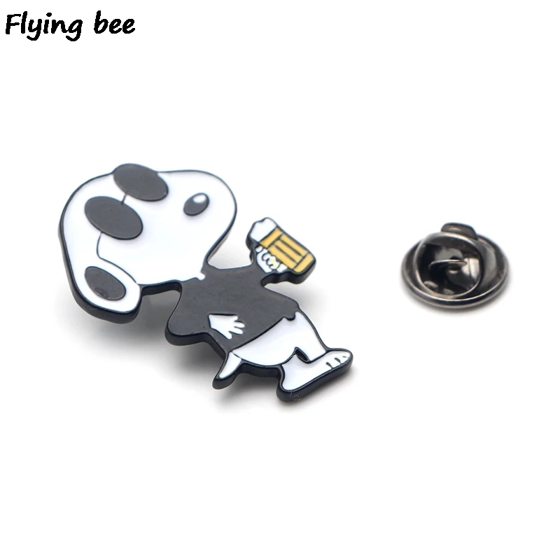 Flyingbee мультяшная собака милый щенок Эмаль Булавка мультфильм шпильки для брошей Значки для джинсовой блуза со шнуровкой шпильки ювелирные изделия X0155