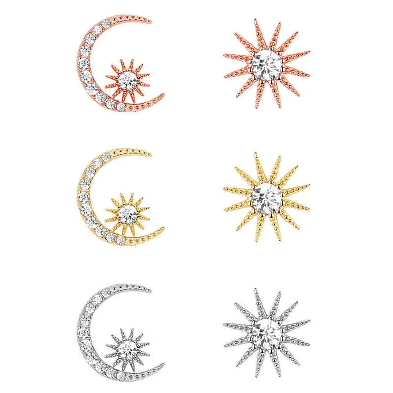 

Stainless Steel Stud Earrings Fashion Charm Goldne & Silver Heart Star Moon Stainless Steel Women's Earrings Trendy Jewelry