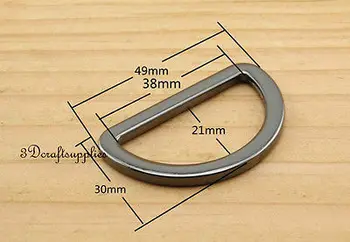 

d ring d-rings purse ring alloying gunmetal 38 mm 1 1/2 inch 10pcs U52