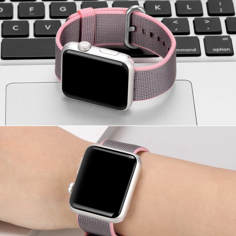 Sport Strap for correa Apple Watch Band apple watch 4 5 42mm 44mm 38mm 40mm iwatch belt 5/4/3/2/1 band Woven Nylon Bracelet