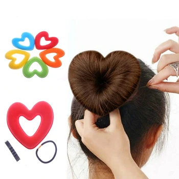 

1set Hair Donut Bun Heart Maker Hot Magic Foam Sponge Headwear disk Hair Device Bun Updo Accesories Hair Tool