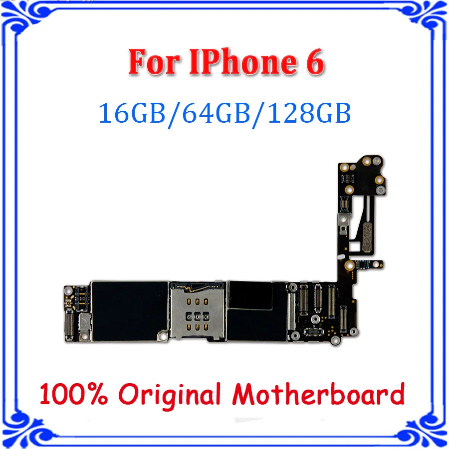 Материнская плата для iphone 6 без Touch ID, оригинальная разблокированная материнская плата на 16 ГБ, 32 ГБ, 64 ГБ, 128 ГБ, без отпечатков пальцев для iphone 6