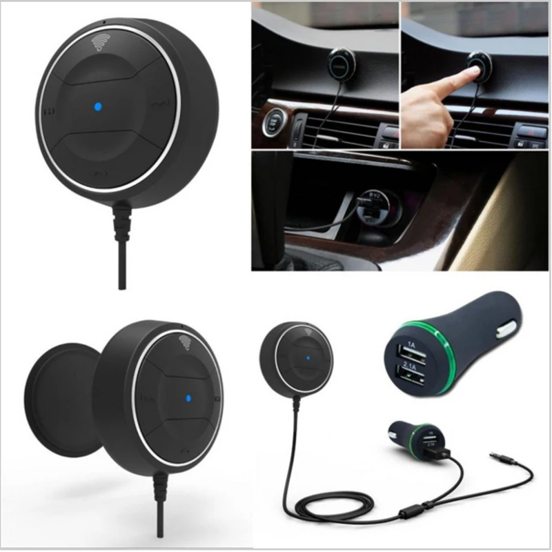 Беспроводной Bluetooth автомобильный комплект AUX музыкальный аудио приемник адаптер fm-передатчик Hands-free 3,5 мм с двойным USB зарядным устройством