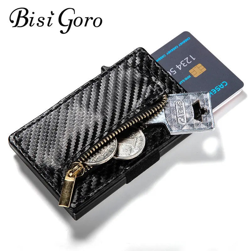 

BISI GORO 2019 New Arrival Credit Card Holder Business Single Box Card Wallet Card Case RFID Blocking Purses dropshipping