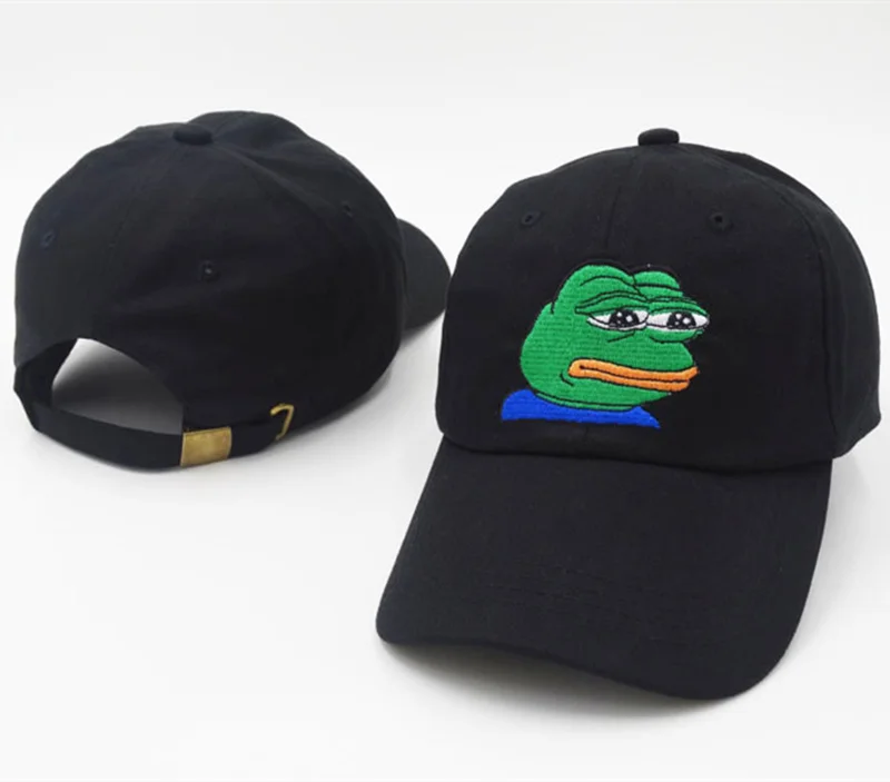 

Sad Kermit Tea Cap Frog Pepe Feels Bad Man Embroidery Sun-shade Snapback Hip Hop Baseball Cap The Sad Meme Frog Hat