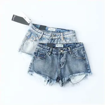 

2020 European Style Summer New Arrival Short Sexy Shorts Jeans Skinny Holes Hot Short Jeans Feminina Tassels Free Shipping