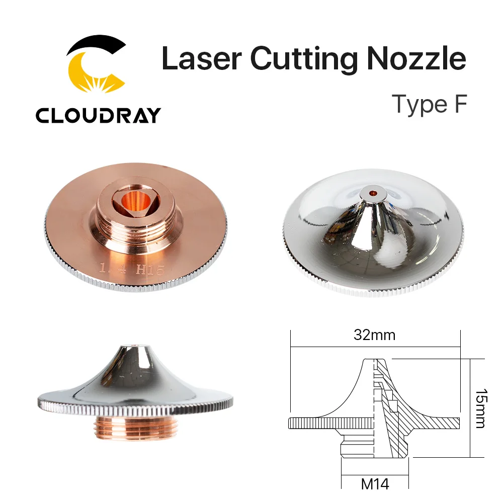 Cloudray режущие сопла хромированный Слои двойной Dia.32mm высота 15 мм Калибр 0 8 4 для
