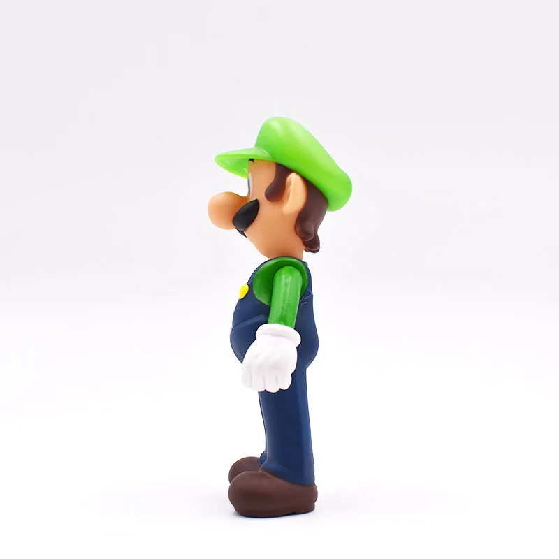 13cm New Super Mario Bros Luigi Mario PVC Action Figure Toy Green Hat Figure Collectible Model Toy