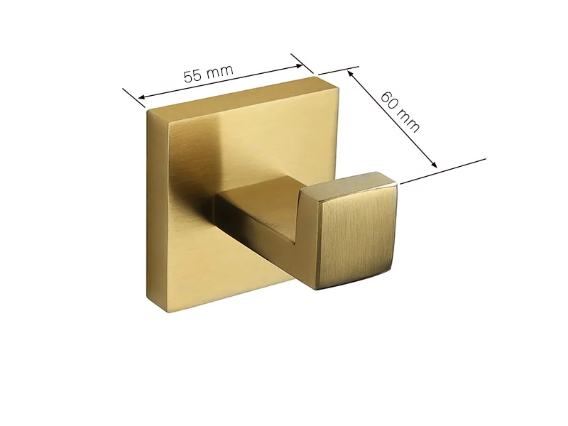 Золотой матовый набор аксессуаров для ванной комнаты, вешалка для полотенец, держатель для туалетной бумаги, вешалка для полотенец, крючок, мыльница, туалетная щетка
